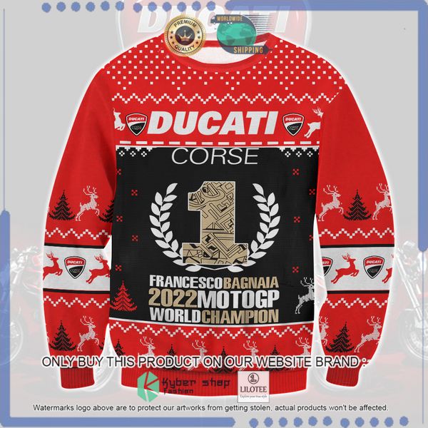 ducati 2022 motogp world champion woolen knitted sweater 1 15743