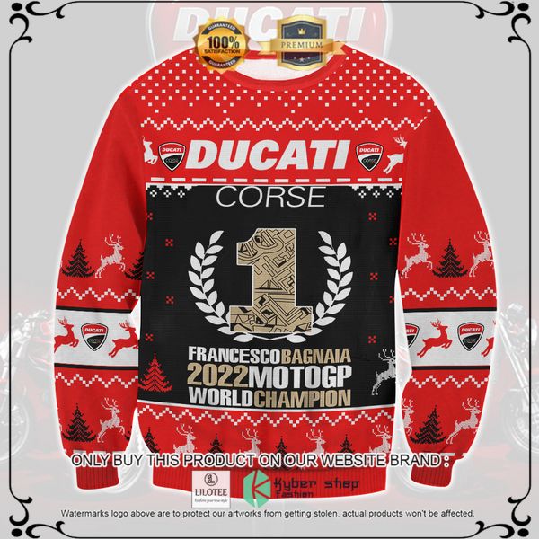 ducati 2022 motogp world champion woolen knitted sweater 1 25194