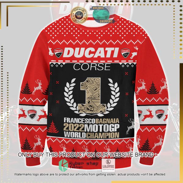 ducati 2022 motogp world champion woolen knitted sweater 1 88653