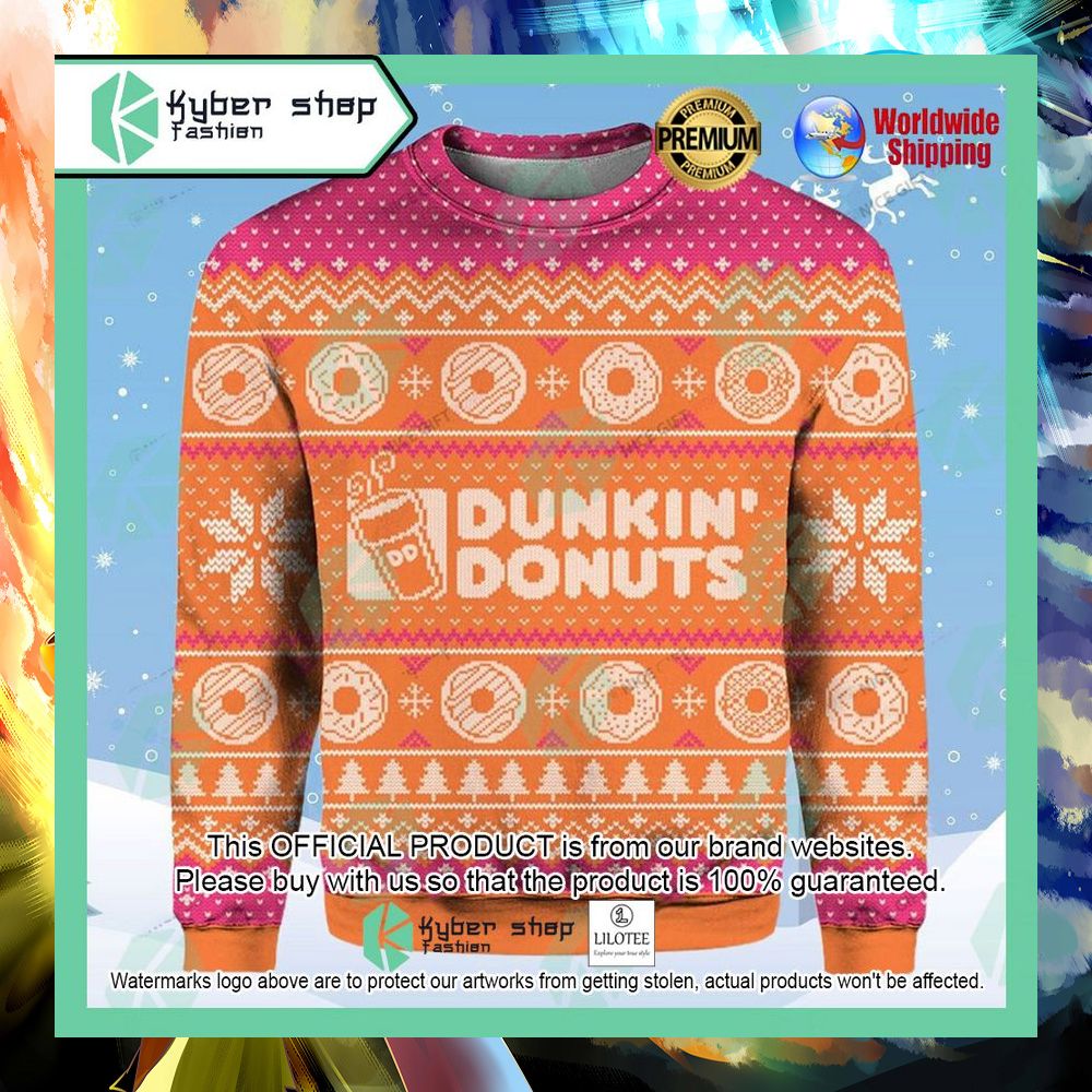 dunkin donuts christmas sweater 1 932