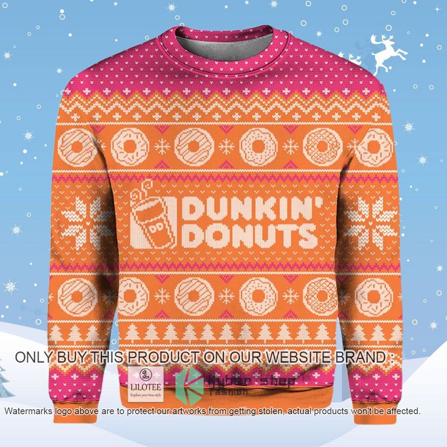 Dunkin Donuts Christmas Sweater, Sweatshirt 8