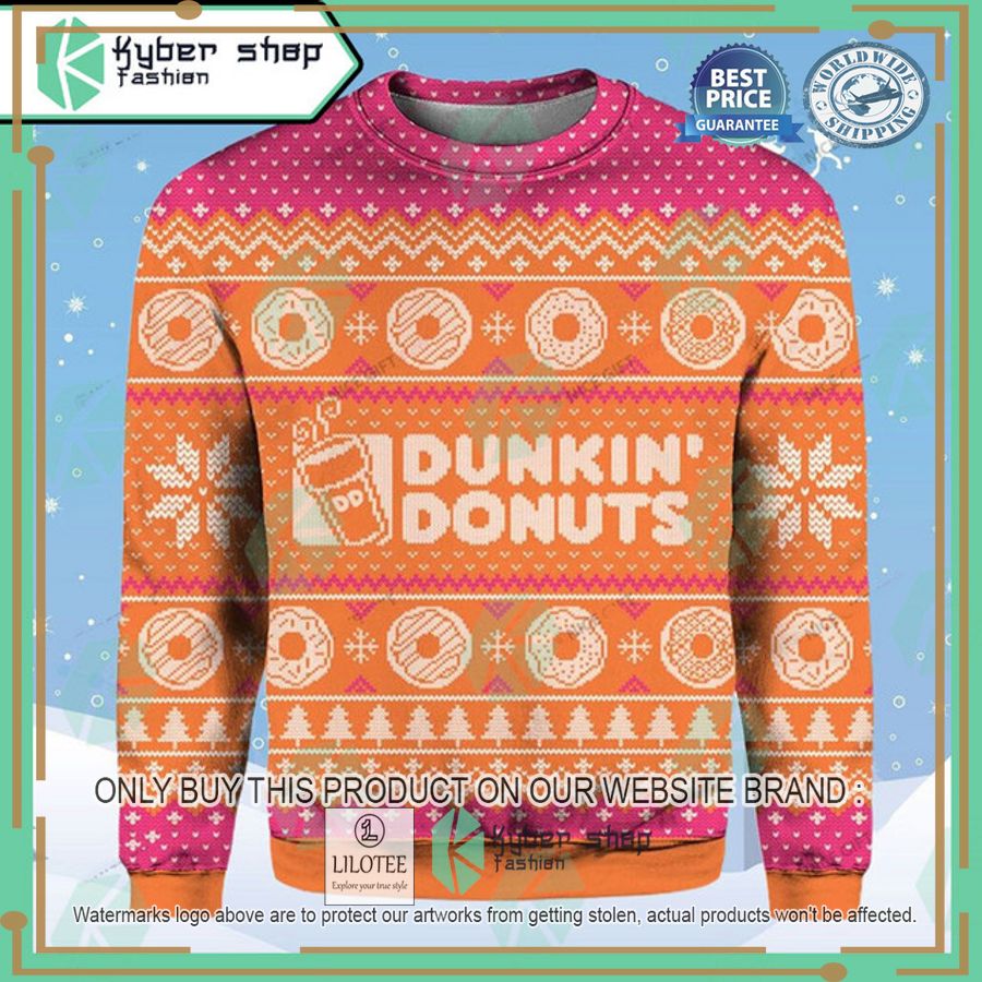 dunkin donuts ugly christmas sweater 1 11420