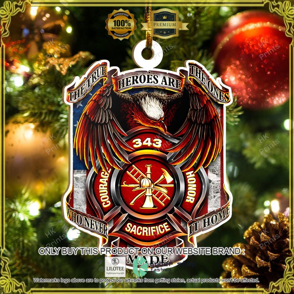 eagle the true heroes are the ones christmas ornament 1 7493