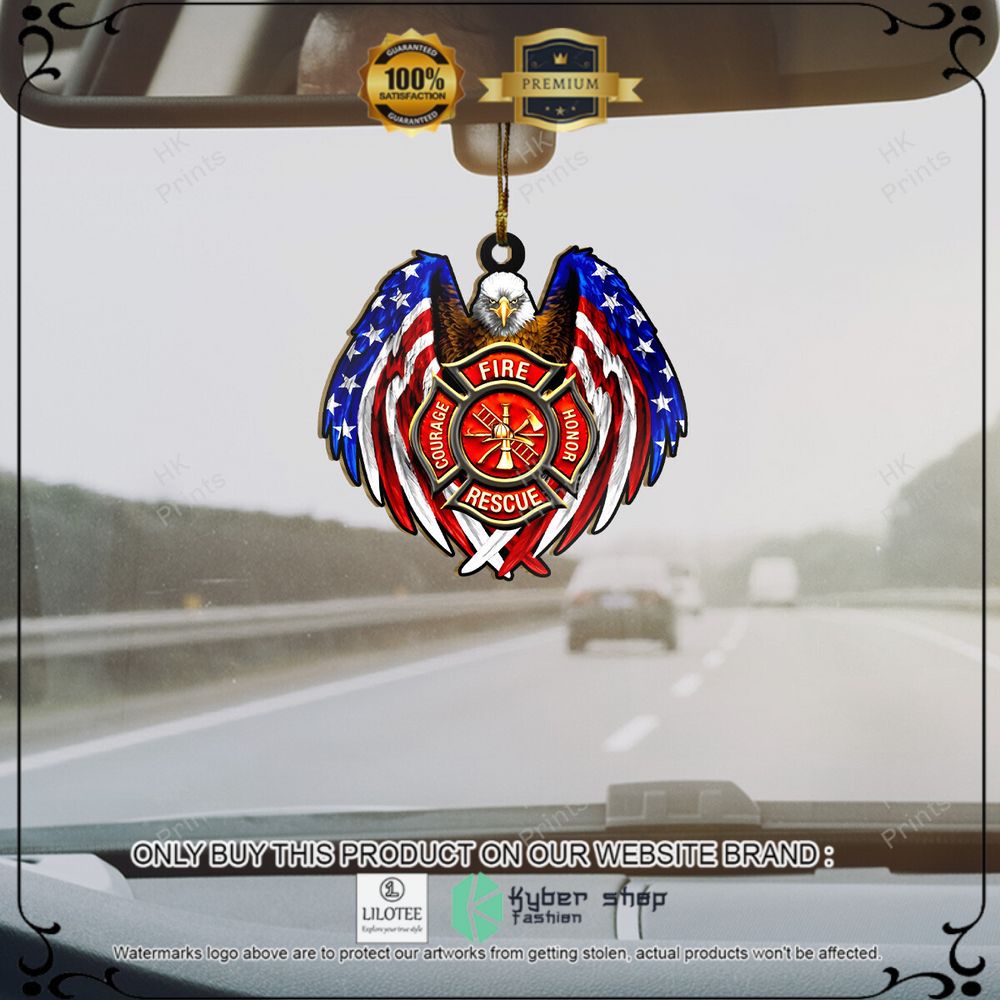 eagle us flag firefighter fire honor rescue courage christmas ornament 1 61125
