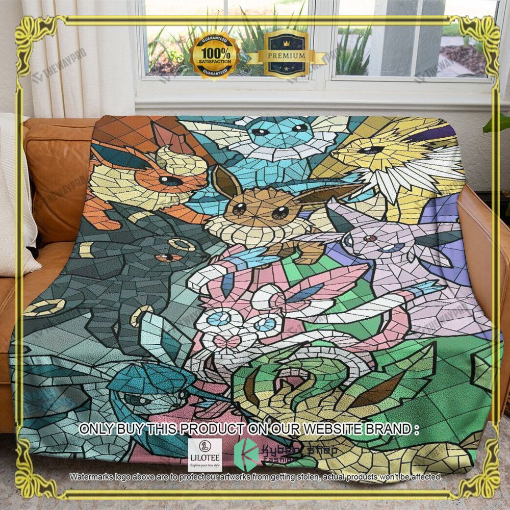 Eevee and Evolutions Stain Glass Anime Pokemon Blanket - LIMITED EDITION 5