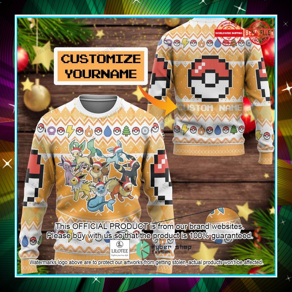 eevee evolution custom name christmas sweater 1 135