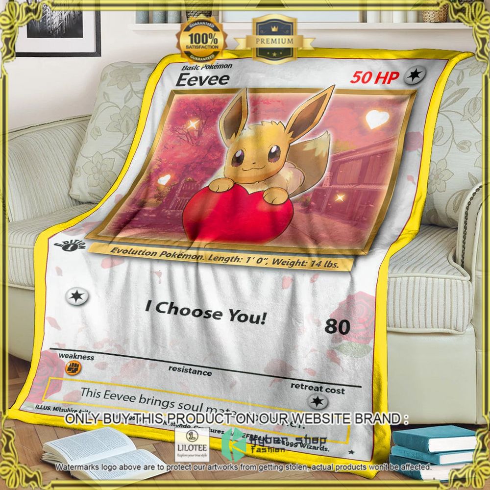 Eevee I Choose You Custom Pokemon Soft Blanket - LIMITED EDITION 7