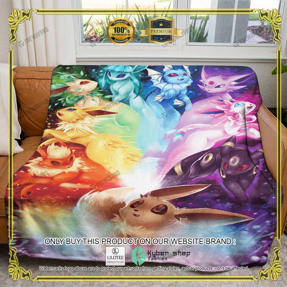 Eevee Rainbow Anime Pokemon Blanket - LIMITED EDITION 7