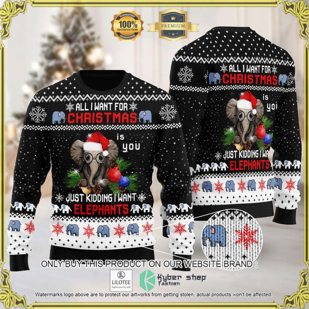elephant all i want for christmas sweater 1 77706