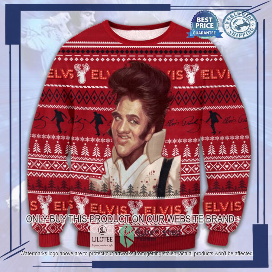 elvis presley red christmas sweater 1 48022