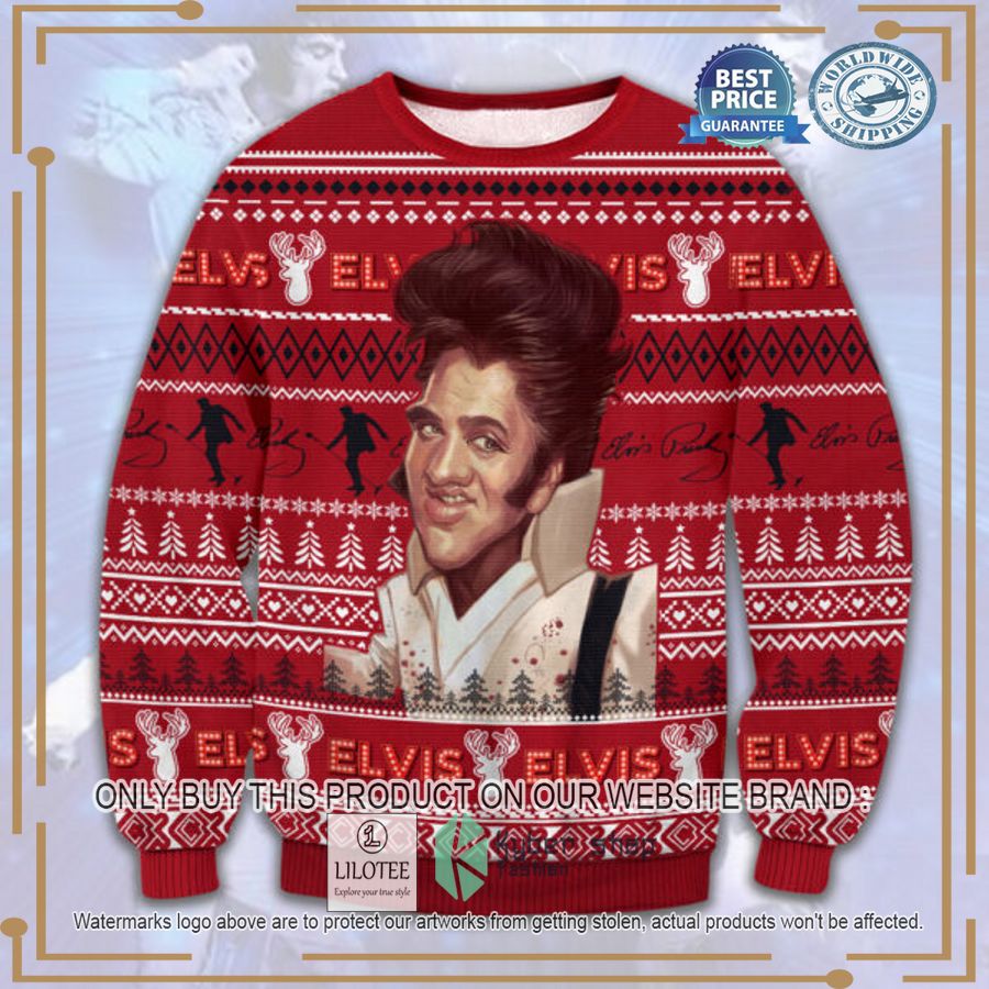 elvis presley red christmas sweater 1 92184