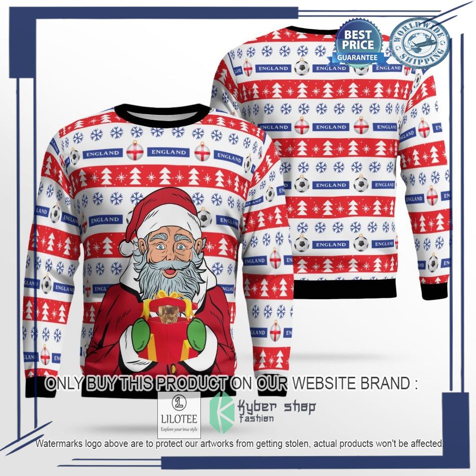 england football santa claus gift ugly christmas sweater 1 35408