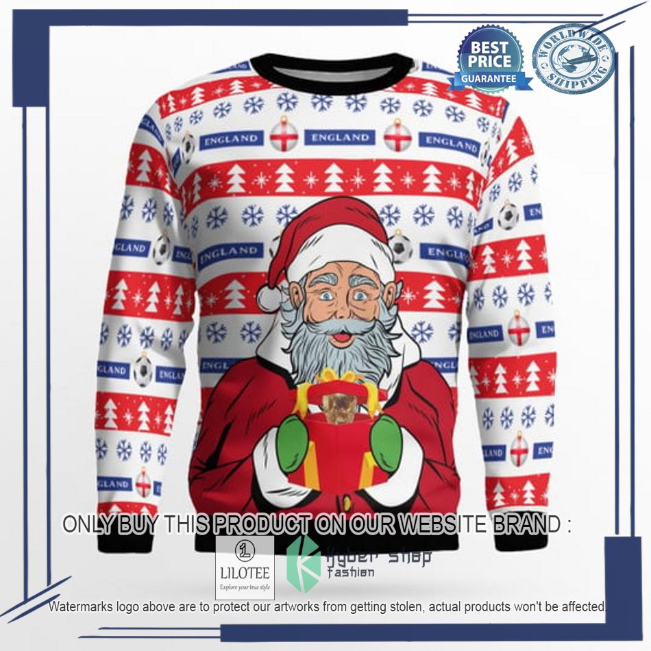 england football santa claus gift ugly christmas sweater 2 71081