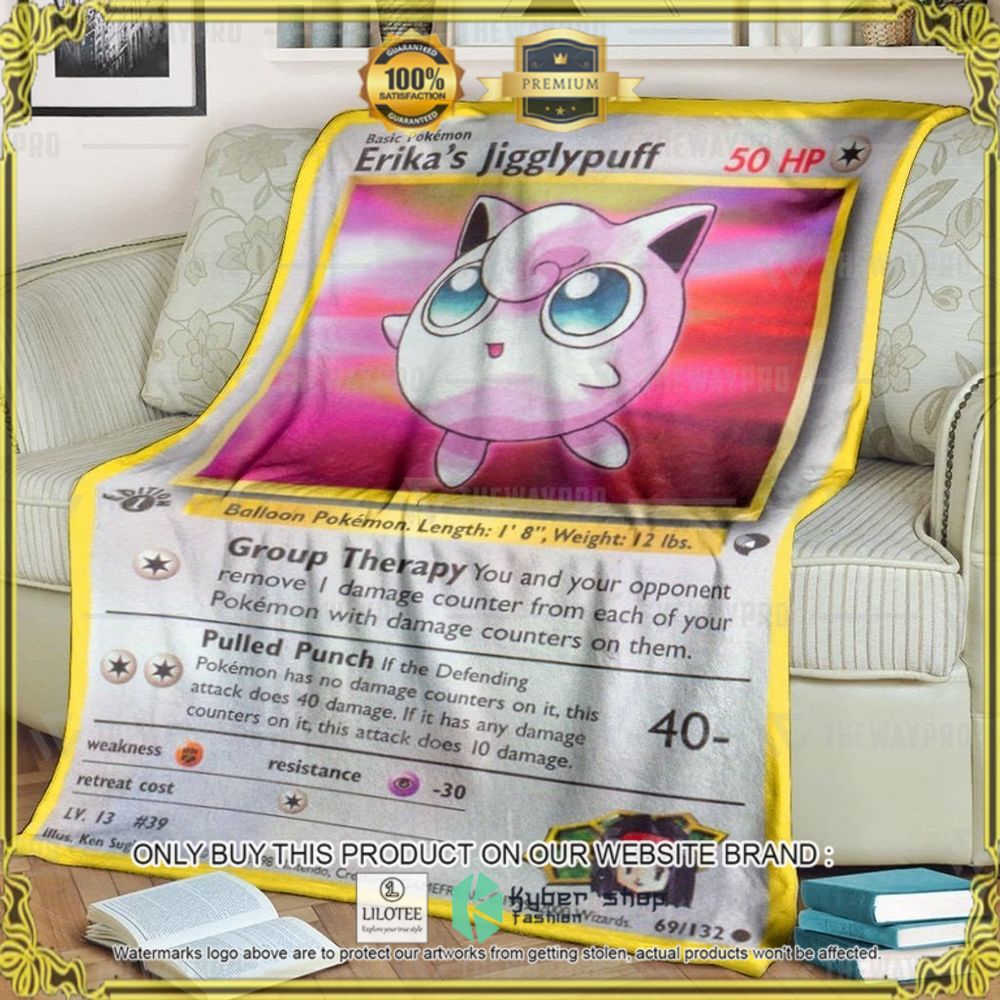 Erika's Jigglypuff Gym Challenge Custom Pokemon Soft Blanket - LIMITED EDITION 6