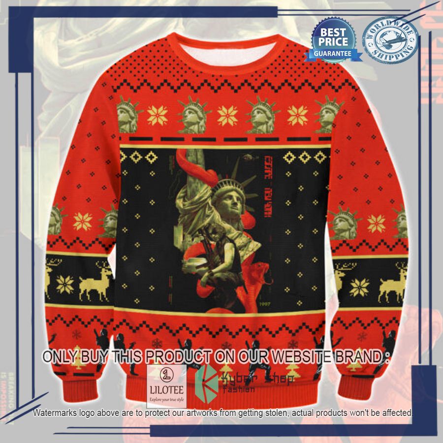 escape from new york red christmas sweater 1 15445