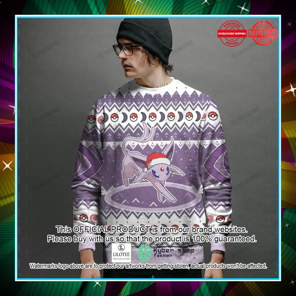 espeon custom name christmas sweater 2 946