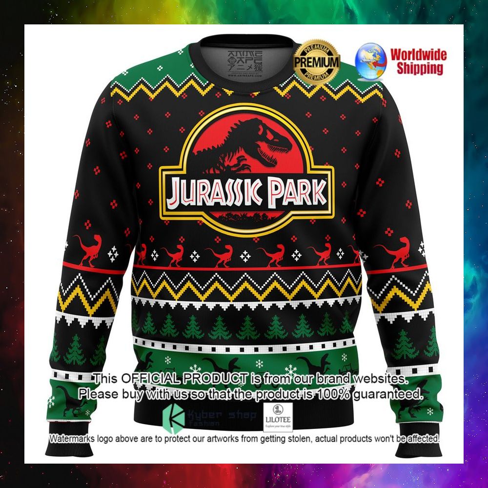 ethics of cloning jurassic park christmas sweater 1 314