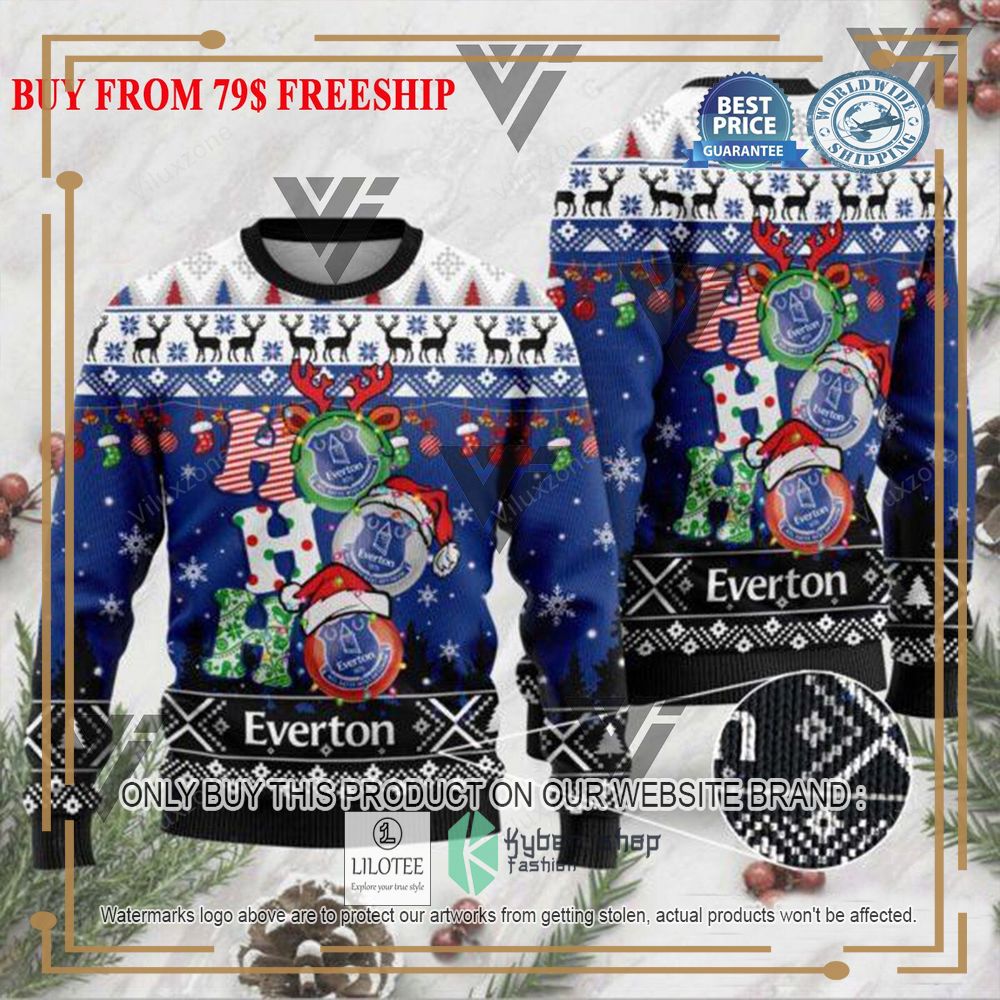Everton F.C Christmas Decor Ugly Christmas Sweater 3
