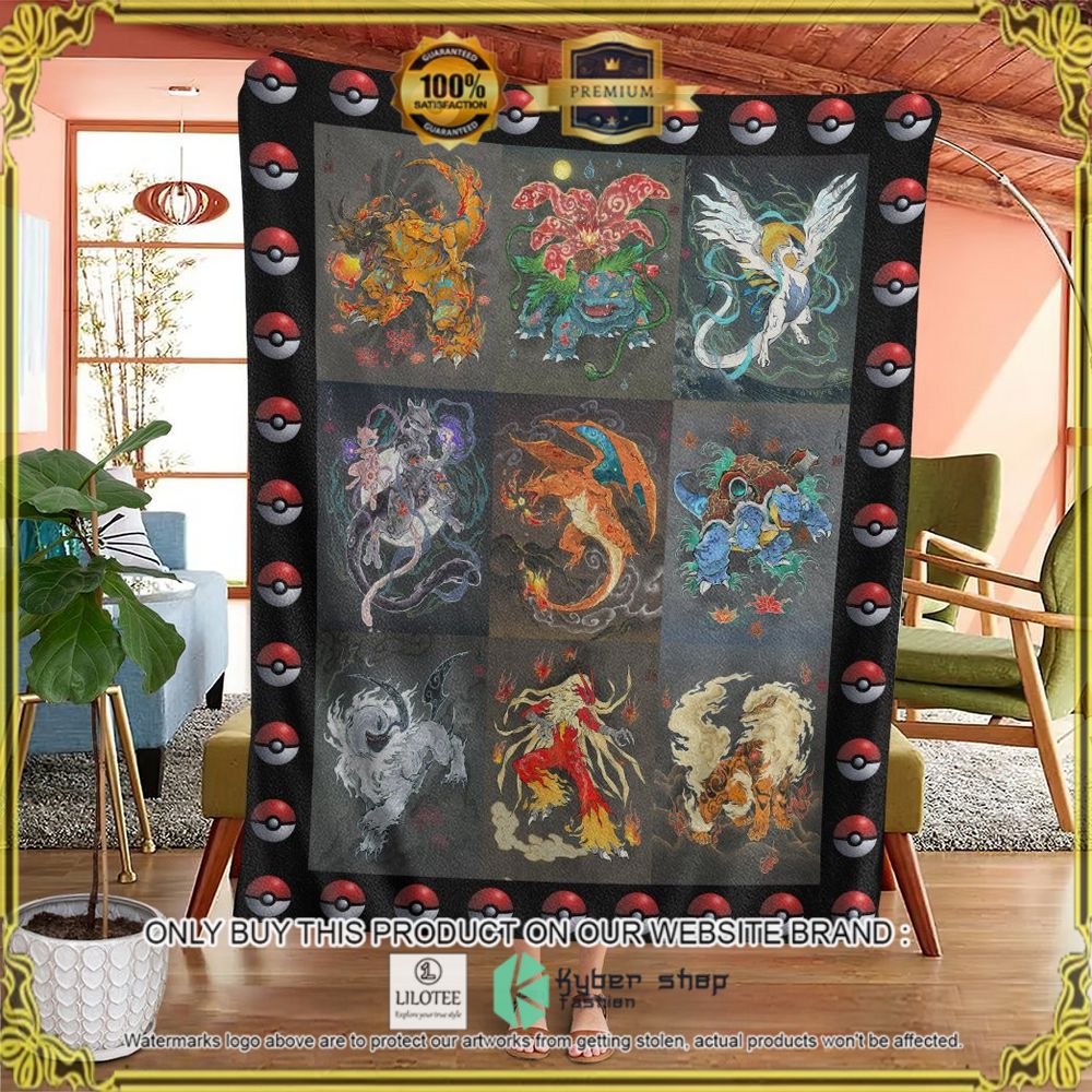 Evolution Poke Ball Around Custom Pokemon Soft Blanket - LIMITED EDITION 4 Evolution Poke Ball Around Custom Pokemon Soft Blanket - LIMITED EDITION - Image 4