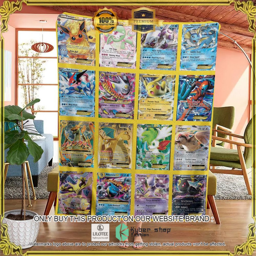 Alternative view of EX Cards Custom Pokemon Soft Blanket - LIMITED EDITION