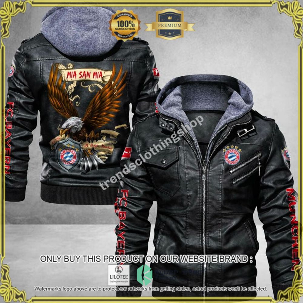 fc bayern munchen mia san mie eagle leather jacket 1 26225