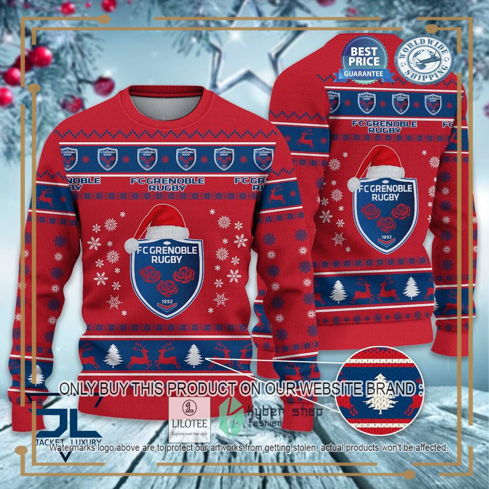 FC Grenoble Rugby Ugly Christmas Sweater 7