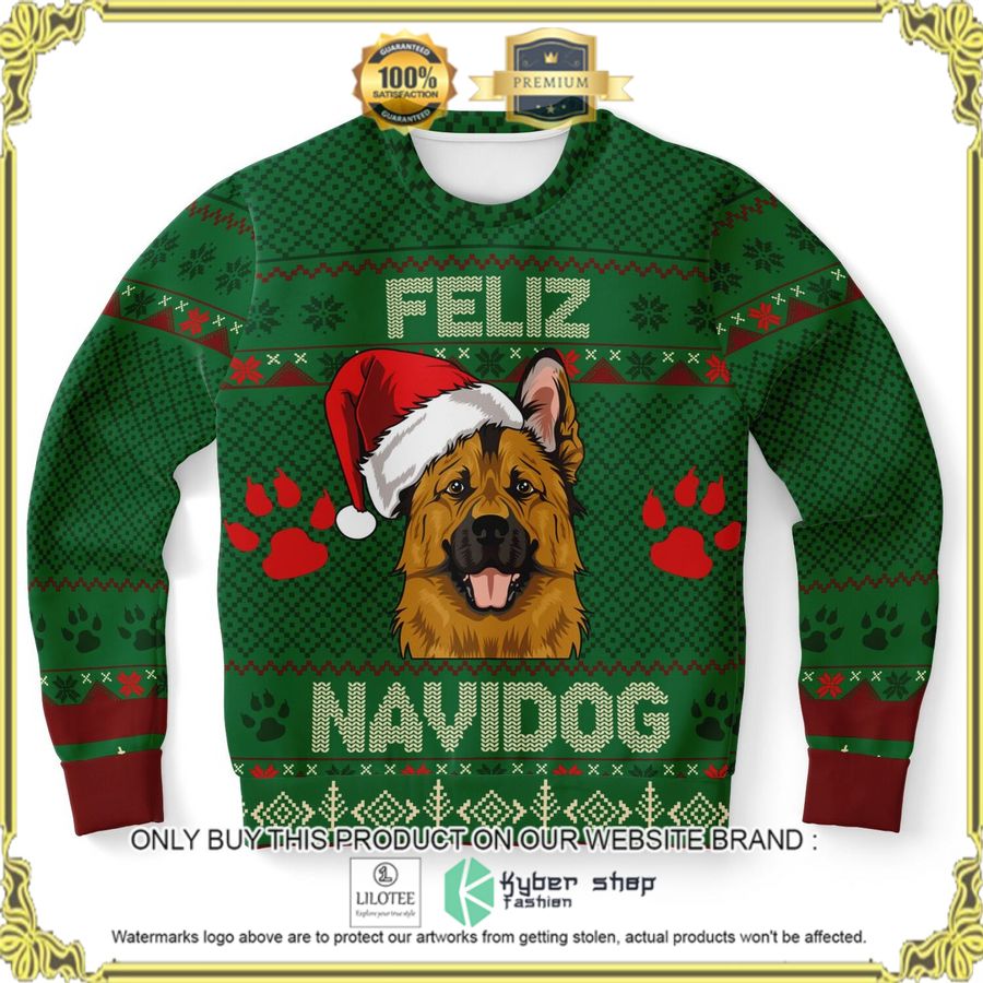 feliz navidog german shepard christmas sweater 1 29491
