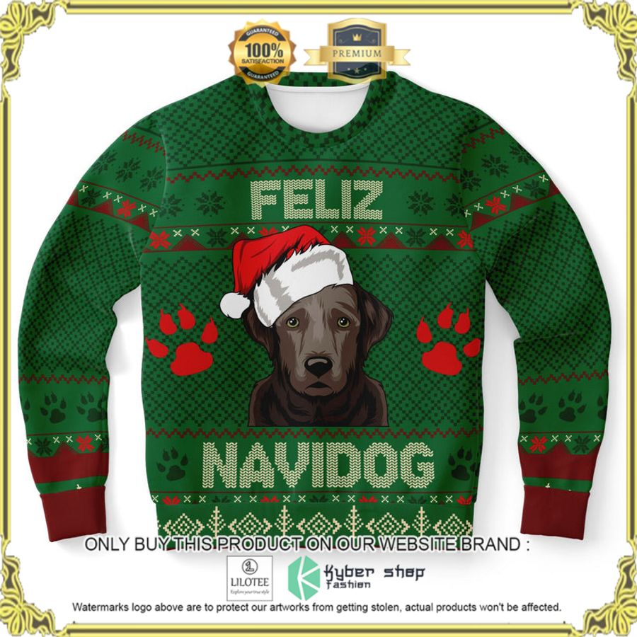 feliz navidog labrador christmas sweater 1 5506