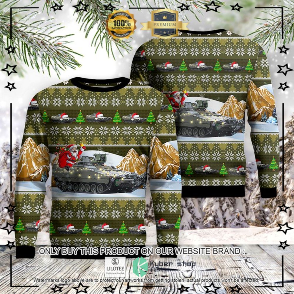 finnish army cv90 infantry fighting vehicles christmas sweater 1 90494