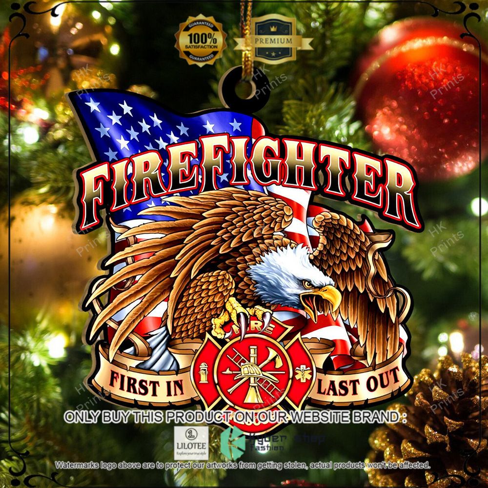 fire department american flag eagle christmas ornament 1 52825