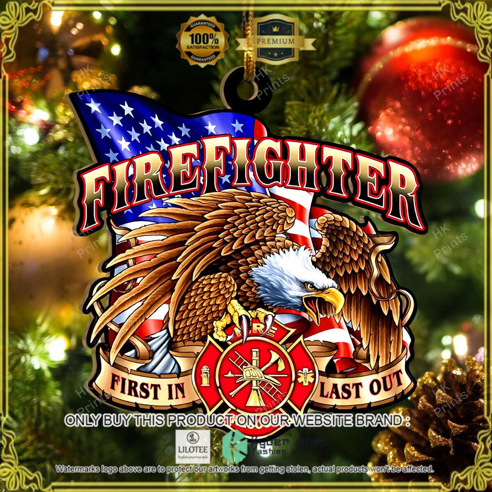 fire department american flag eagle christmas ornament 1 97651
