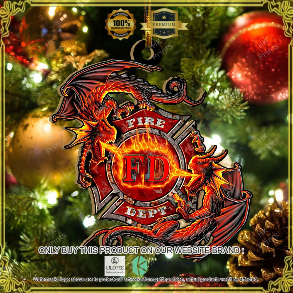fire department red dragon christmas ornament 1 62818