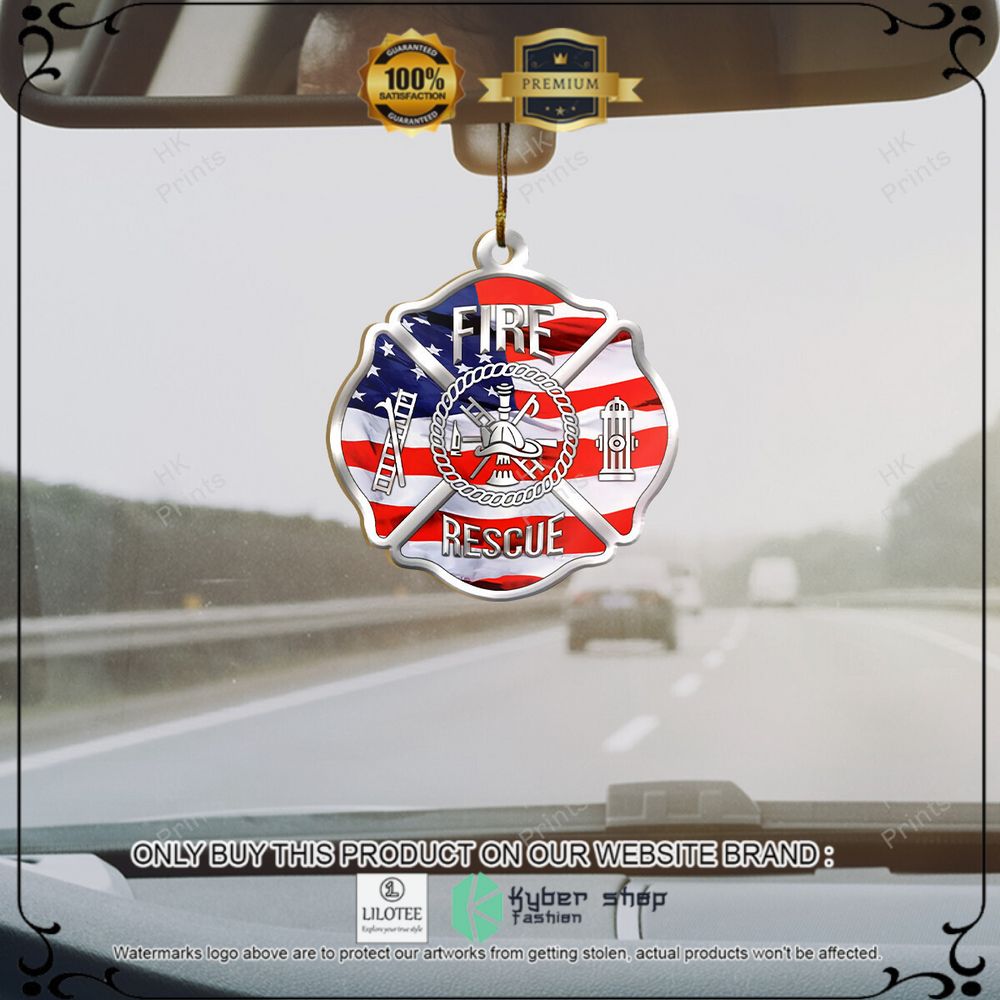 fire department us flag christmas ornament 1 12615