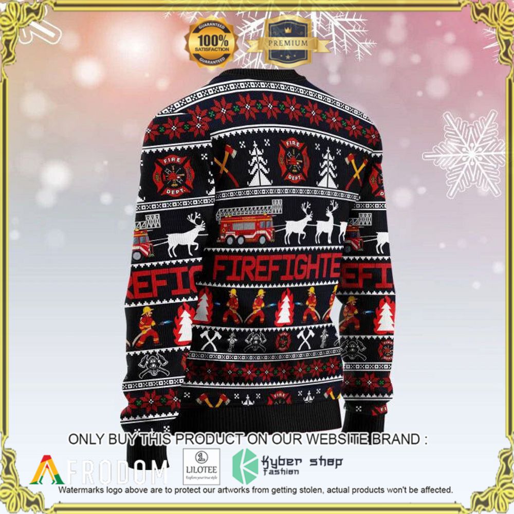 fire fighter deer xmas christmas sweater 1 10466