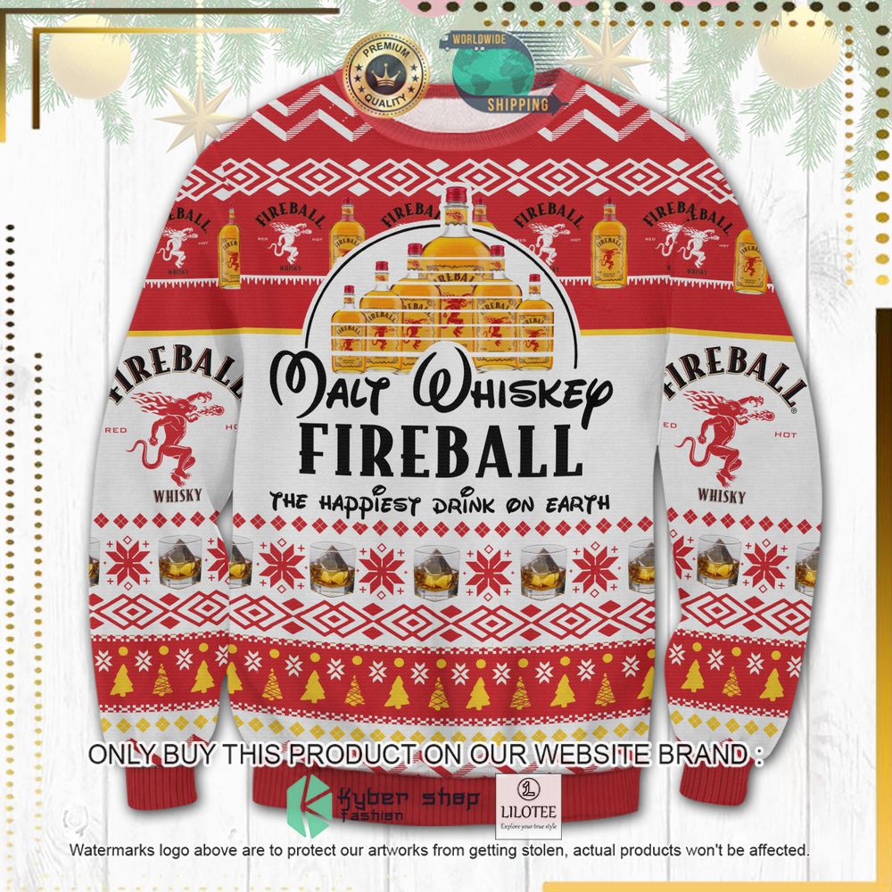 fireball whisky happiest drink knitted christmas sweater 1 51422
