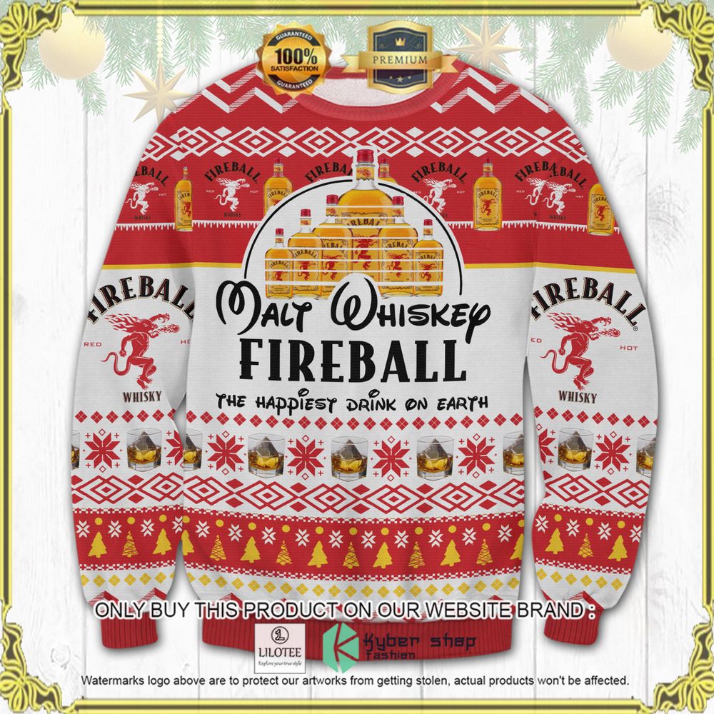 fireball whisky happiest drink knitted christmas sweater 1 83628