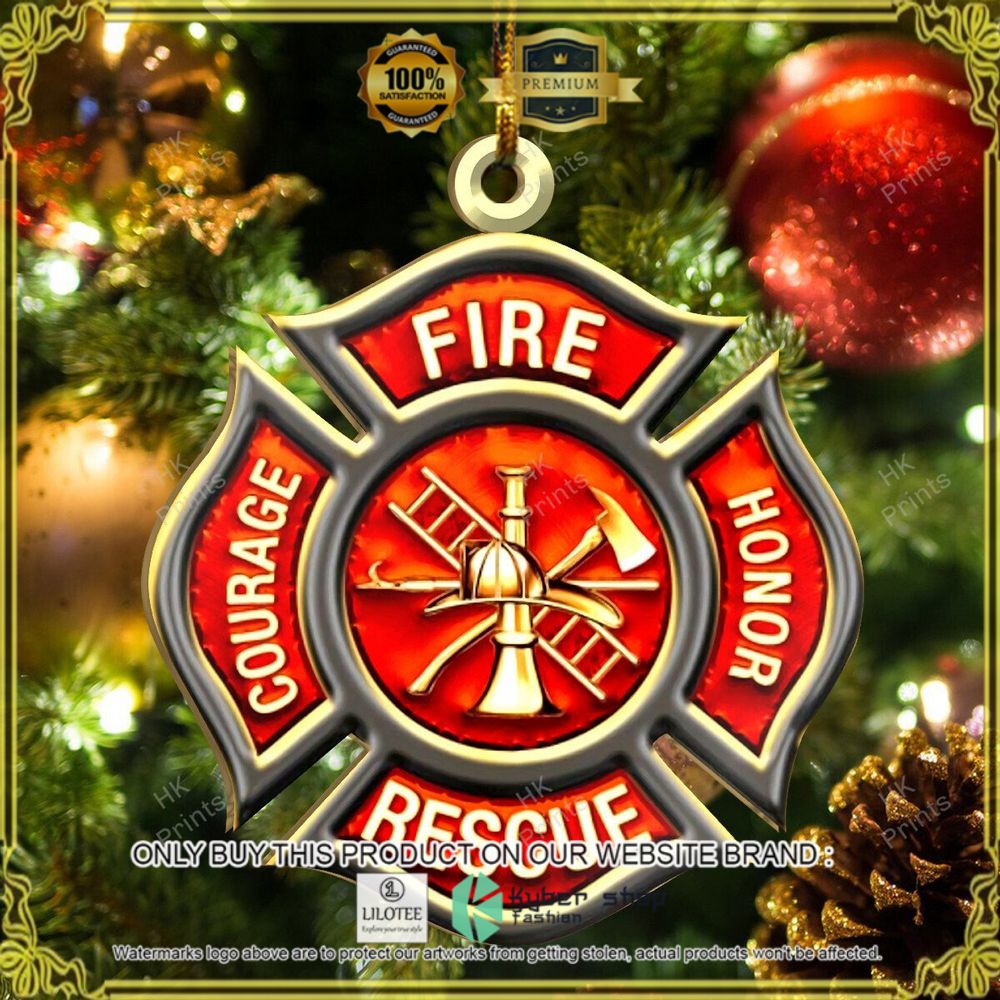 firefighter fire honor rescue courage christmas ornament 1 9749
