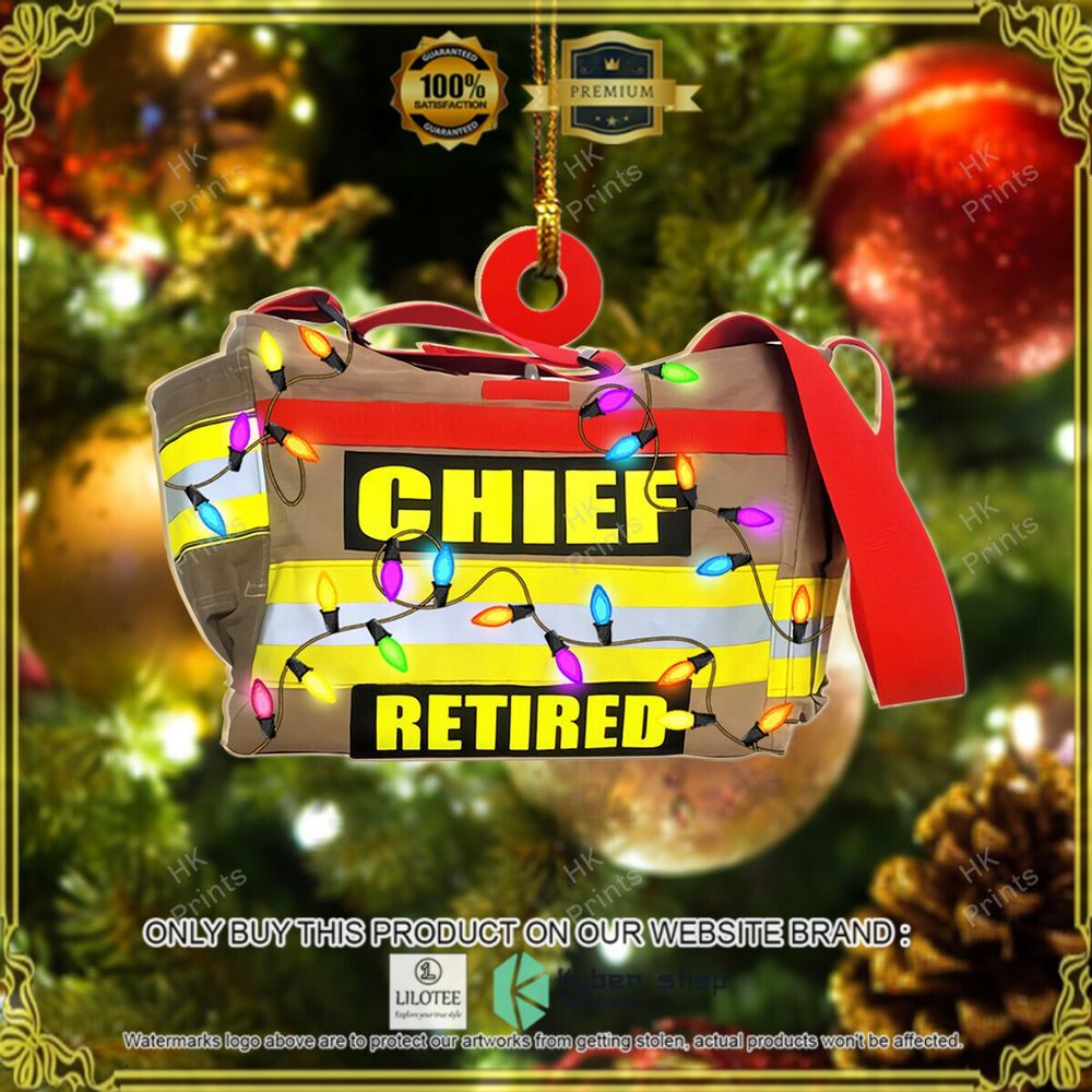 firefighter retired chief turnout bag christmas ornament 1 38166