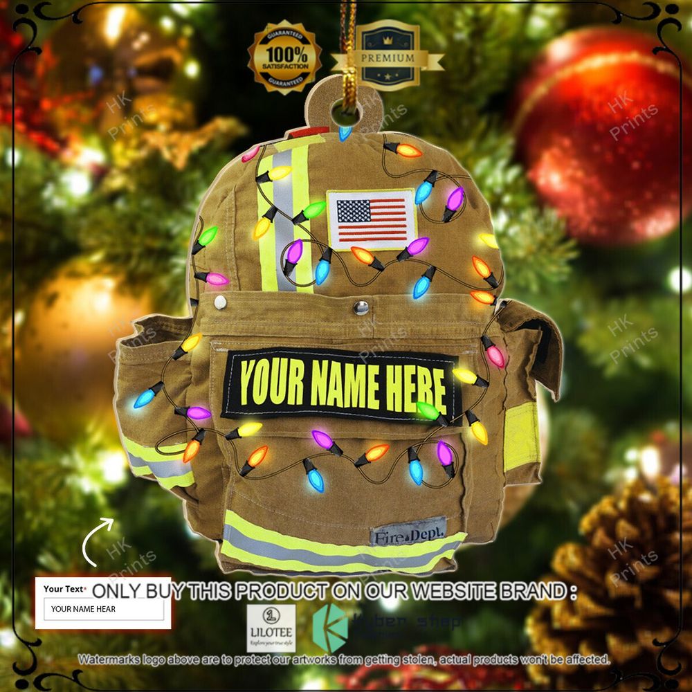 firefighter turnout bag your name christmas ornament 1 68819