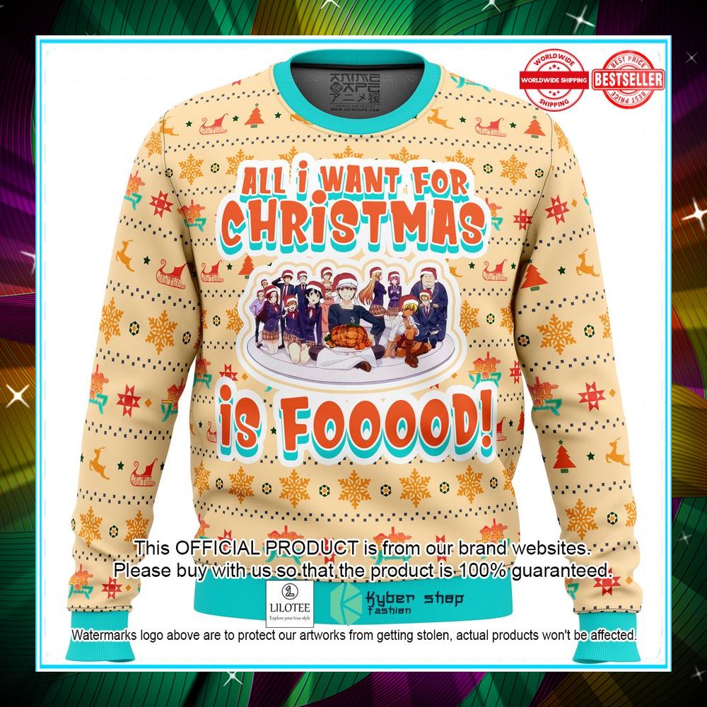 food wars culinary academy christmas sweater 1 523