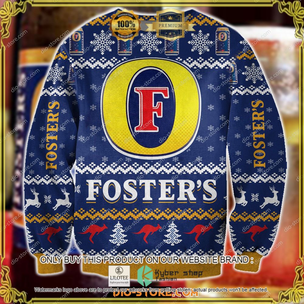 foster beer blue ugly sweater 1 27178