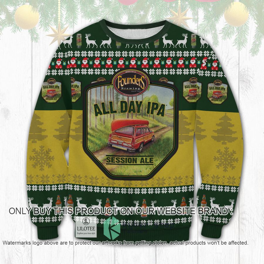 Founders All Day IPA Christmas Sweater, Sweatshirt 9