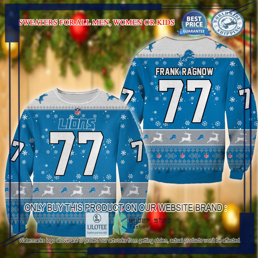 frank ragnow detroit lions christmas sweater 1 72085
