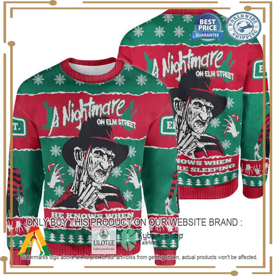 freddy krueger a nightmare on elm street ugly christmas sweater 1 80557