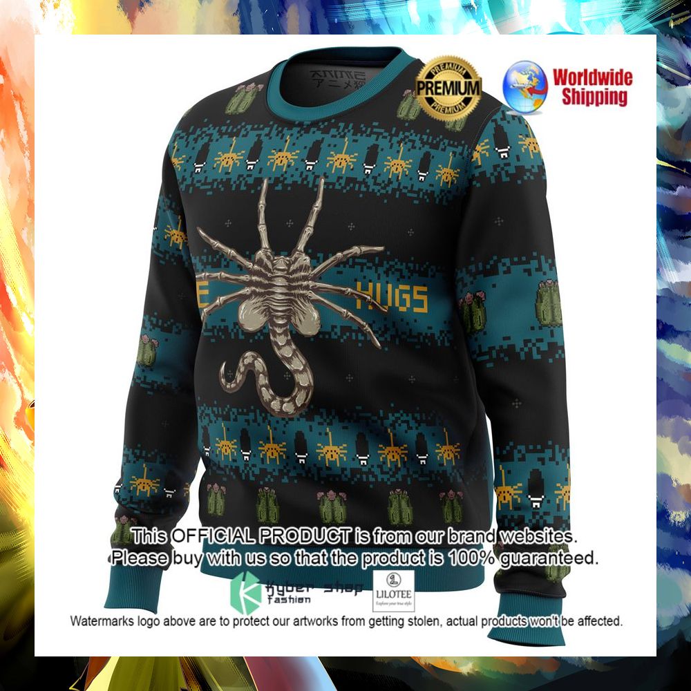 free hugs alien facehugger horror christmas sweater 1 936