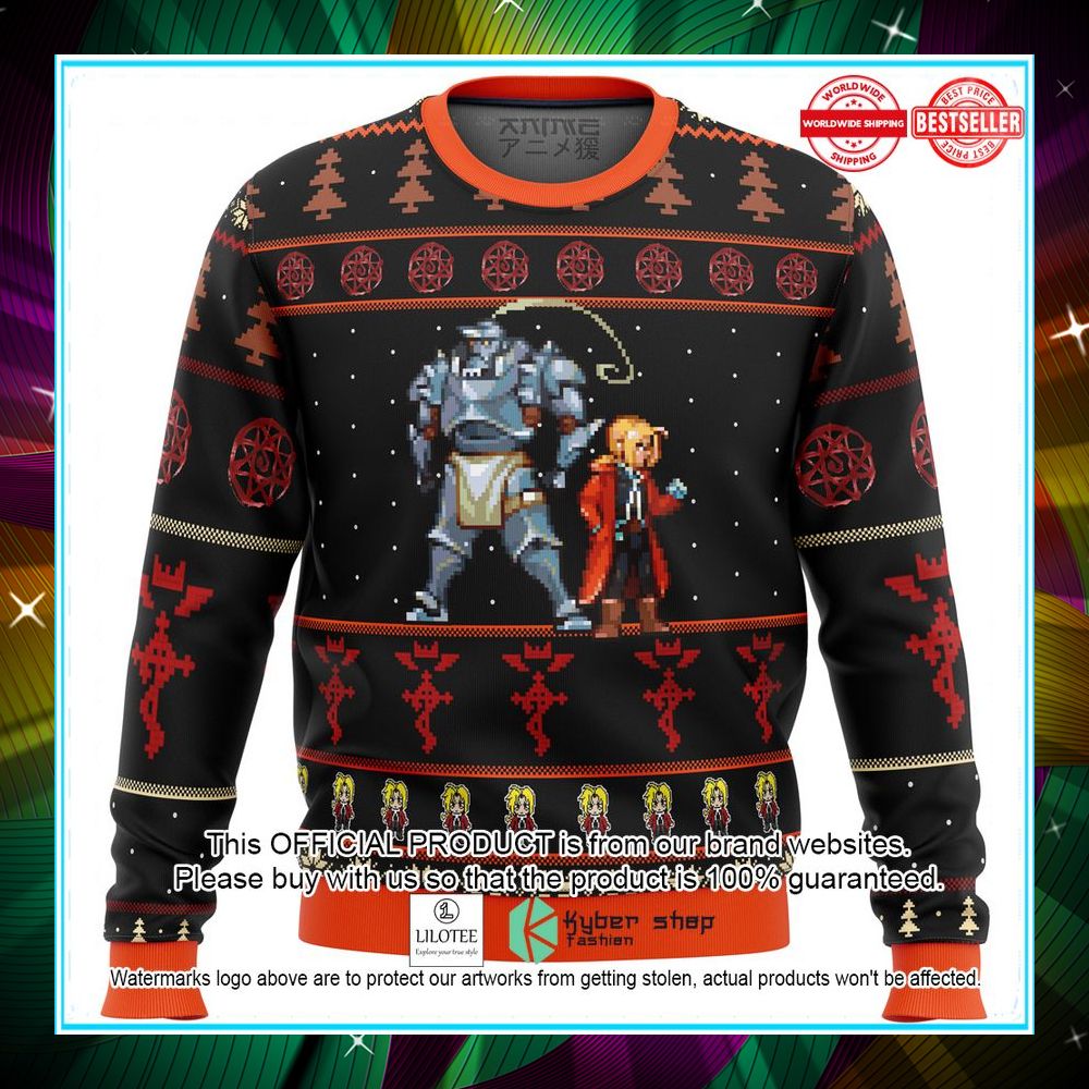 fullmetal alchemist elrics sprites ugly christmas sweater 1 324