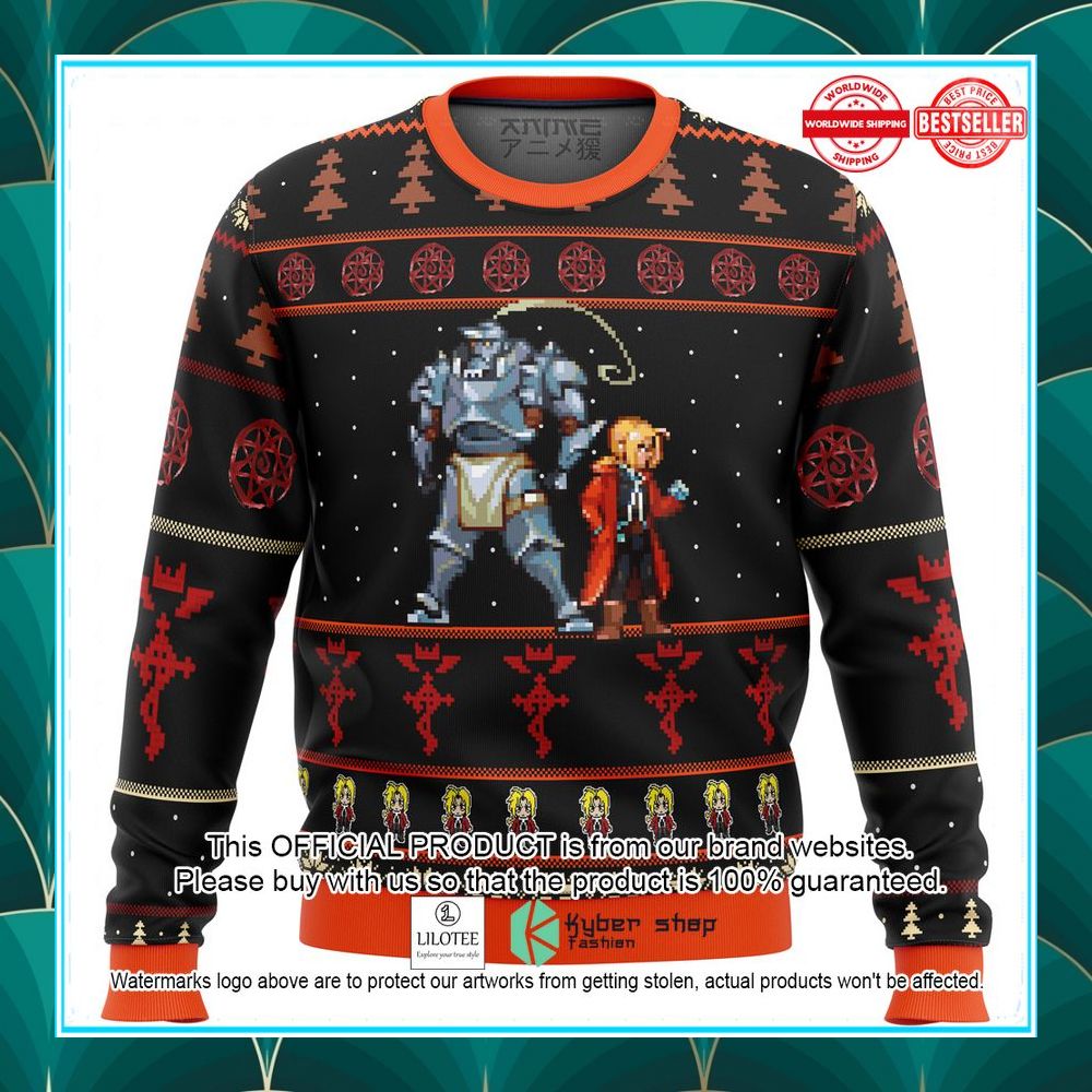 fullmetal alchemist elrics sprites ugly christmas sweater 1 985