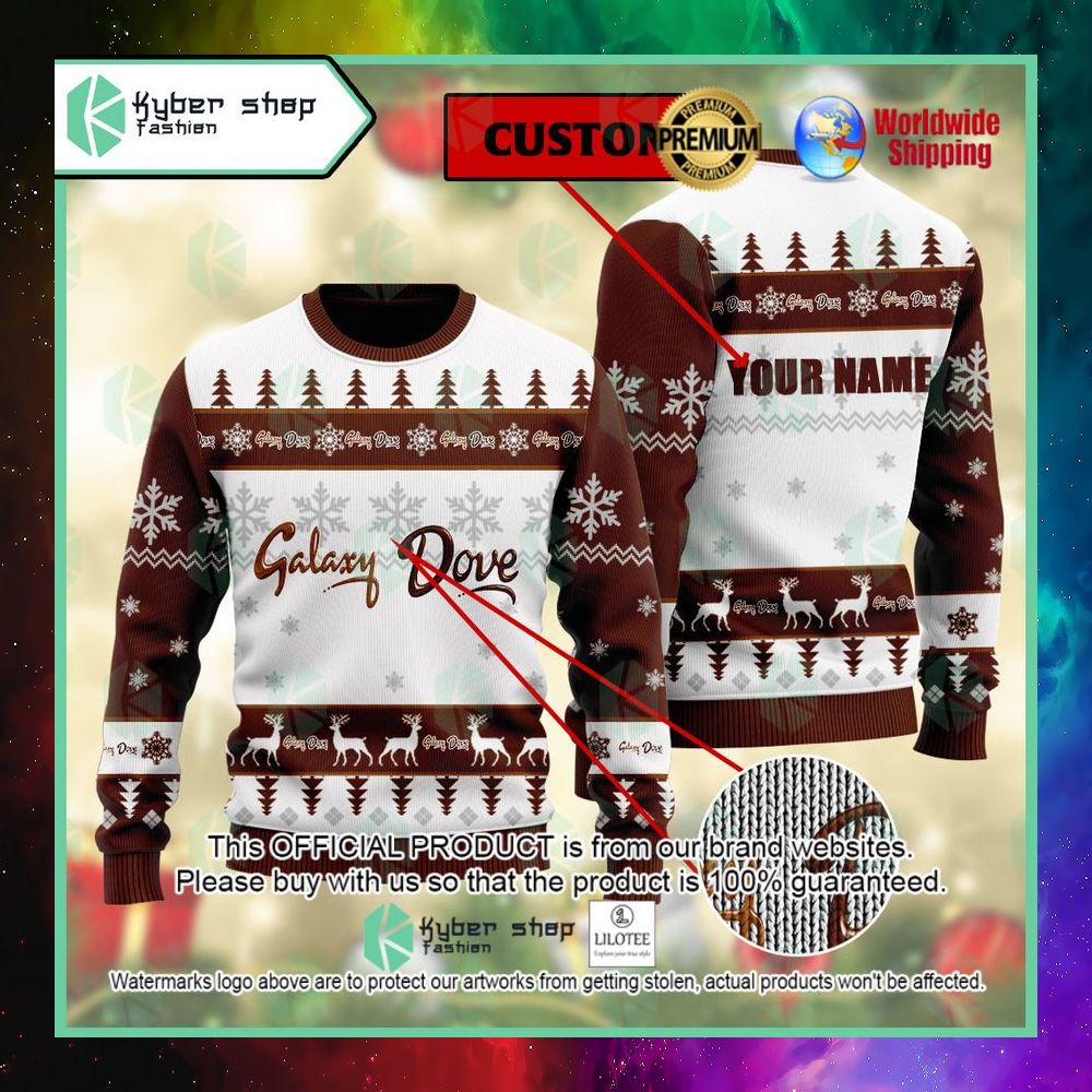 galaxy dove custom name christmas sweater 1 22