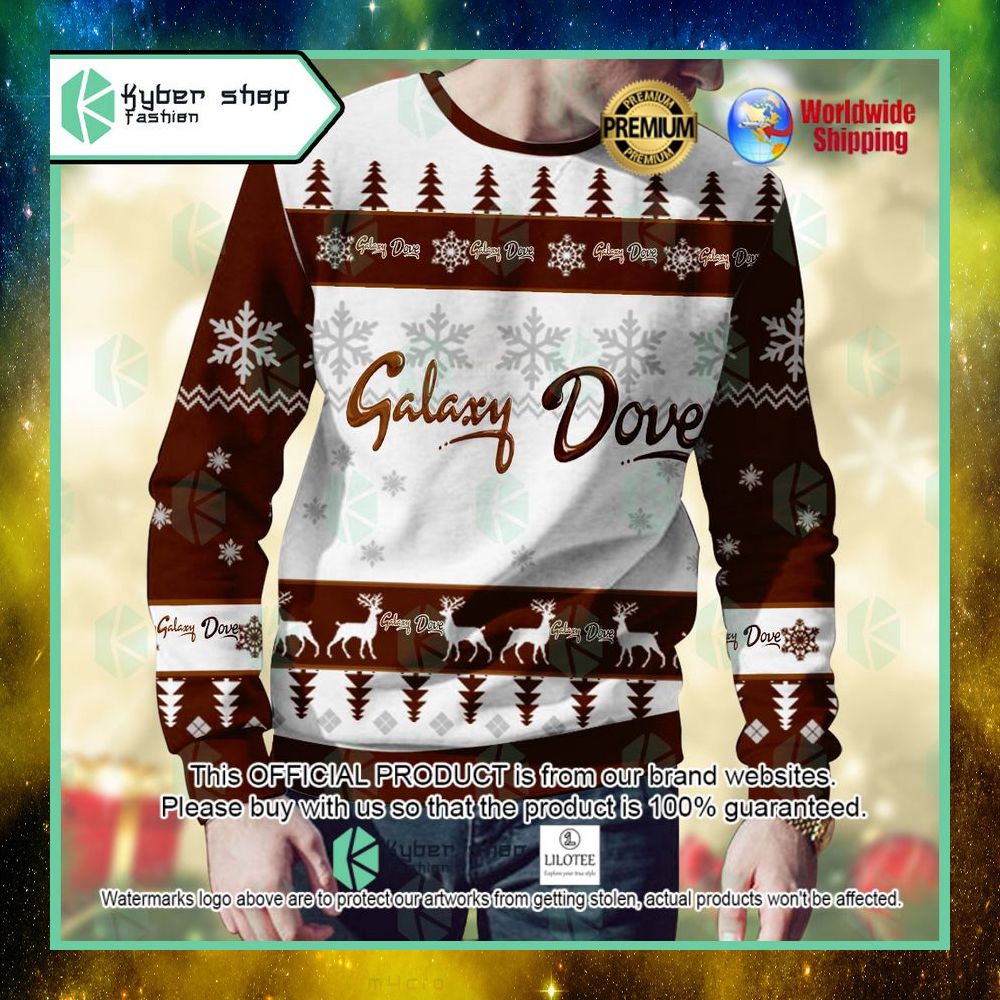 galaxy dove custom name christmas sweater 1 459