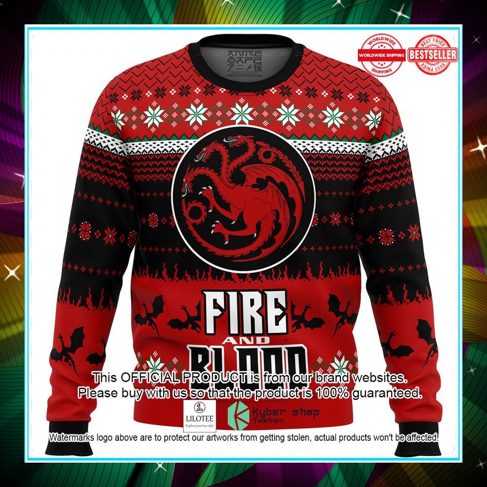 game of thrones fire and blood christmas sweater 1 346